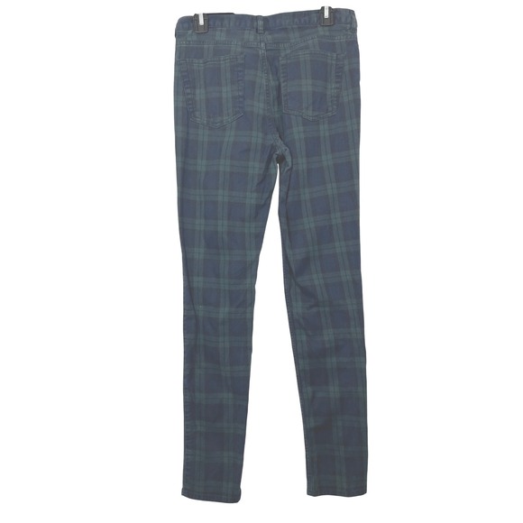 H&M Womens Jeans US 29 Skinny Fit Plaid Blue Green Casual Pants - Picture 2 of 13